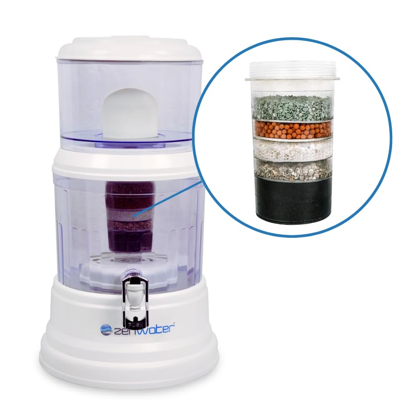 Gravity Water Filter System - Portable Countertop Alkaline Water Purifier with 4 Gallon Capacity | Home, Office, Camping & Emergency Use