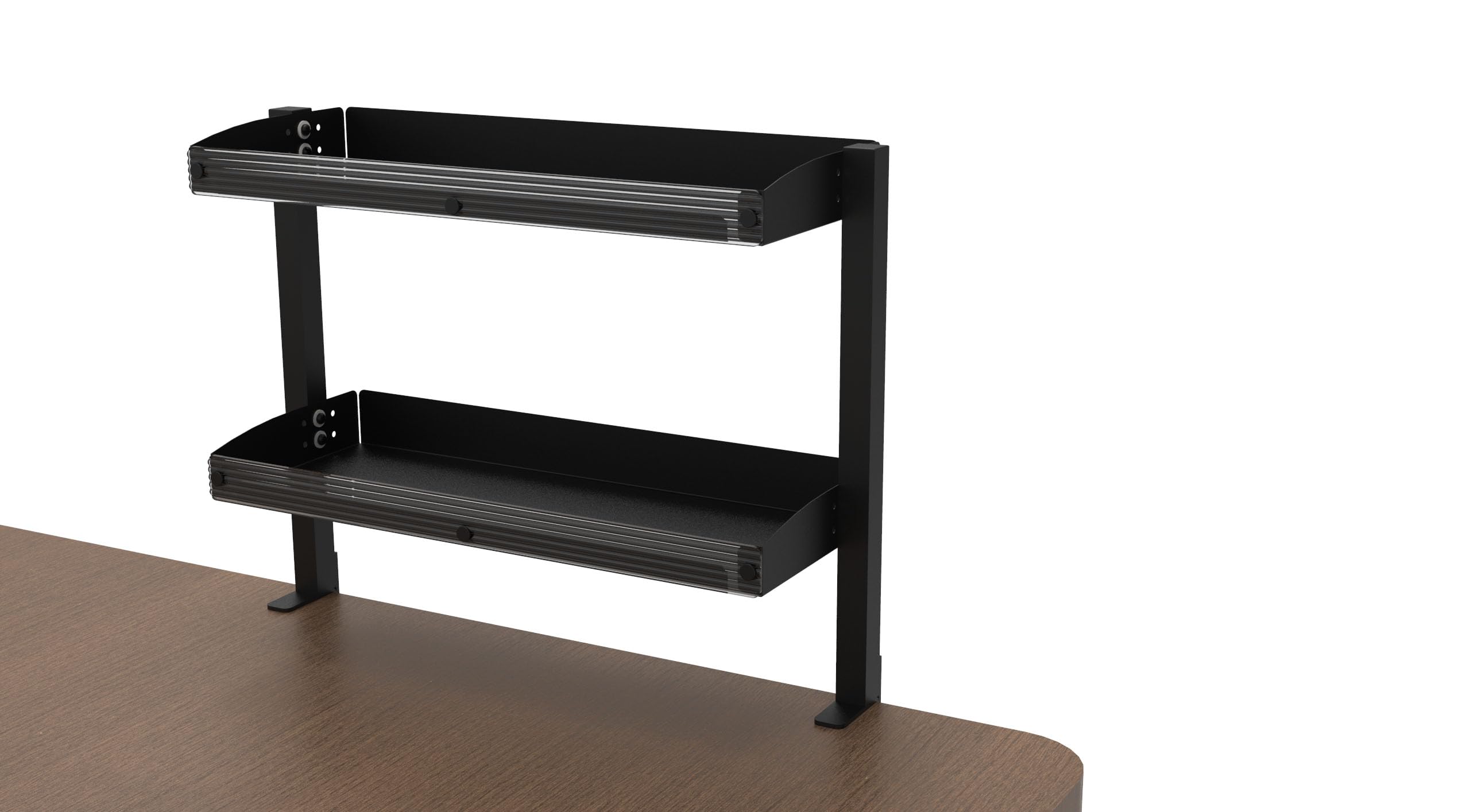 Clamp-On Desk Shelf Organizer - Adjustable Under Desk Storage Shelf for Gaming, Office & Home Workspace - Black Desk Extender Side Table with Sturdy Clamp - Perfect for PC Setup, Monitor Stand & Desk Organization Accessories