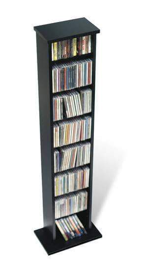 Black Slim Multimedia Storage Tower - Compact & Stylish Organizer for DVDs, CDs, Games | Perfect for Home, Office & Entertainment Centers