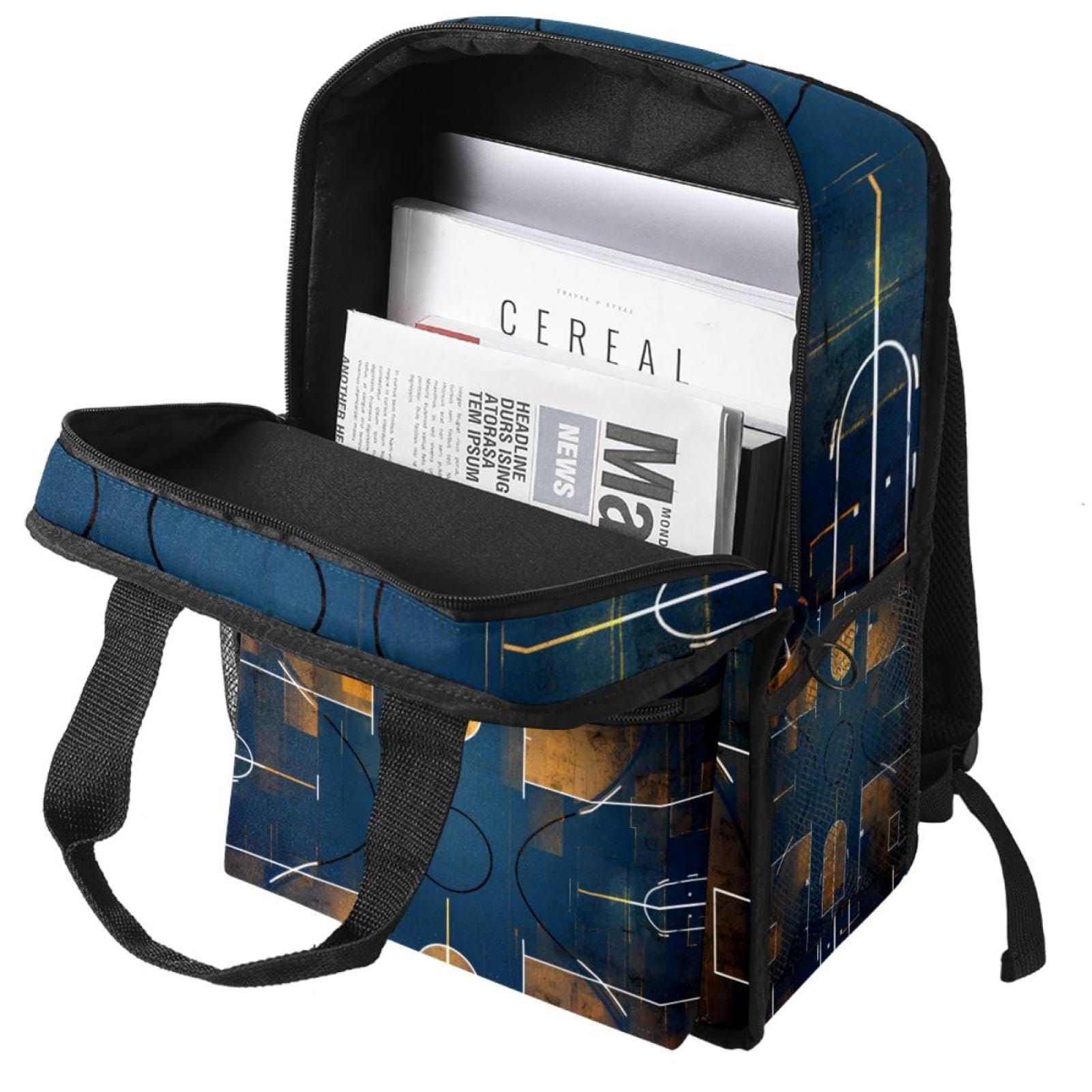Men's & Women's Travel Backpack - Durable & Stylish Art Basketball Court Design Backpack for Hiking, Gym & Daily Commute