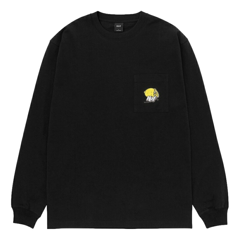 HUF JP Limeade Pocket Long Sleeve T-Shirt - Black | Streetwear Fashion for Men & Women | Perfect for Casual Wear & Skateboarding