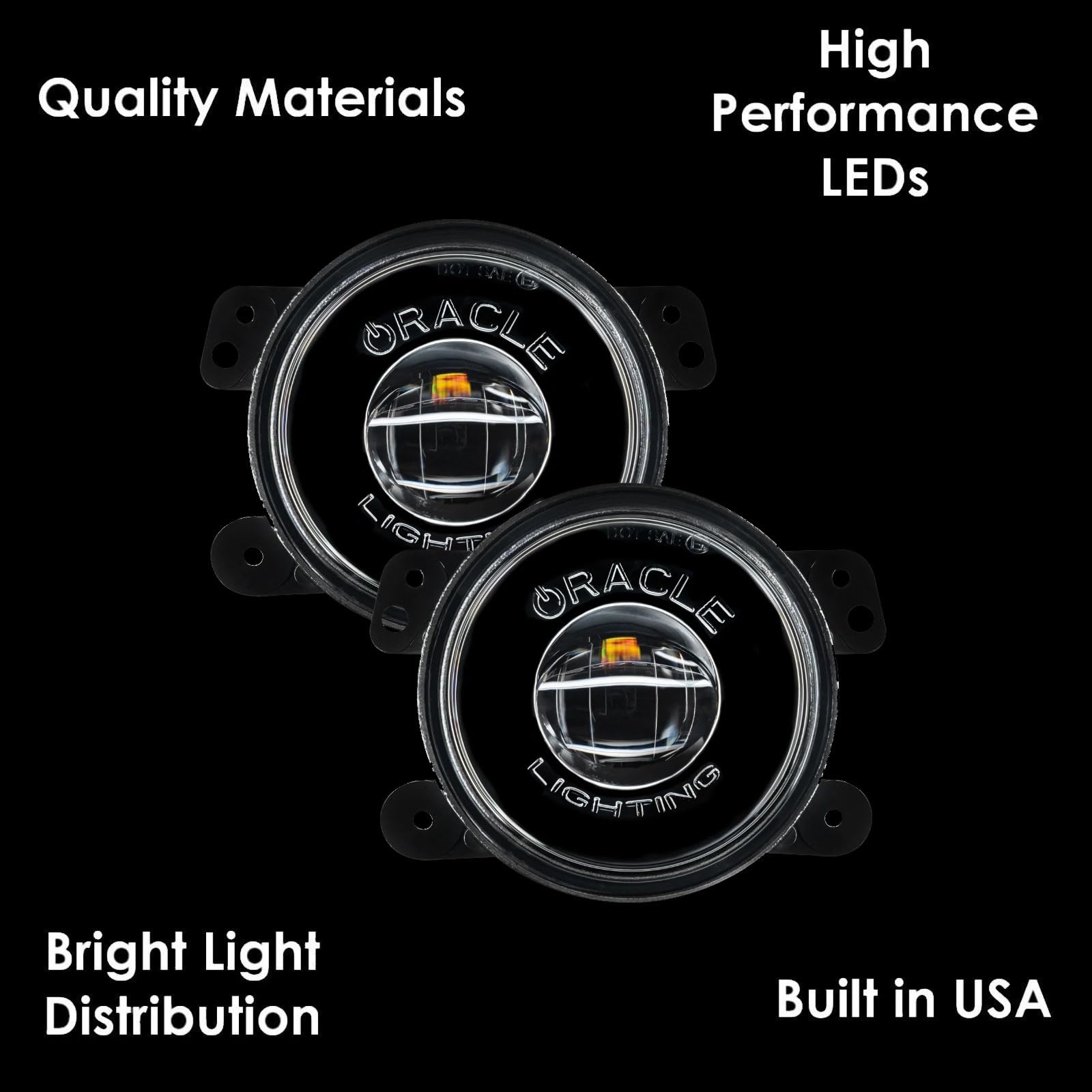 ORACLE Lighting 5846-504 Pair of 20W LED Fog Lights for 2007-2018 Jeep Wrangler JK - High Performance Waterproof Off-Road Lights - Durable Epoxy Sealed Design - Perfect for Night Driving & Off-Road Adventures