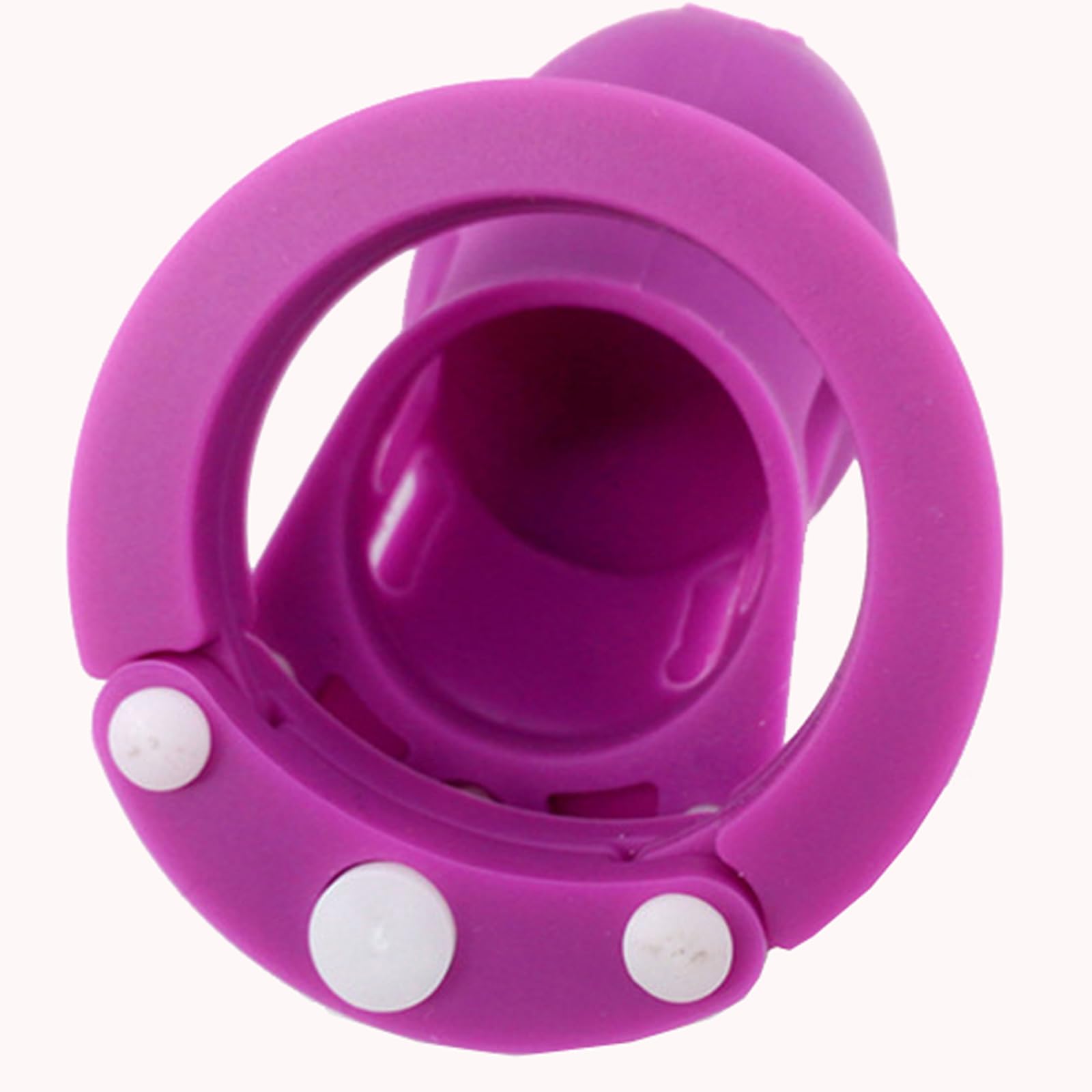 Purple Soft Silicone Stretchable Male Chastity Cage with 5 Adjustable Rings - Lightweight Waterproof Cock Cage Device with Lock & Key - Adult Sex Toy for Men - Perfect for BDSM, Roleplay & Long-Term Wear