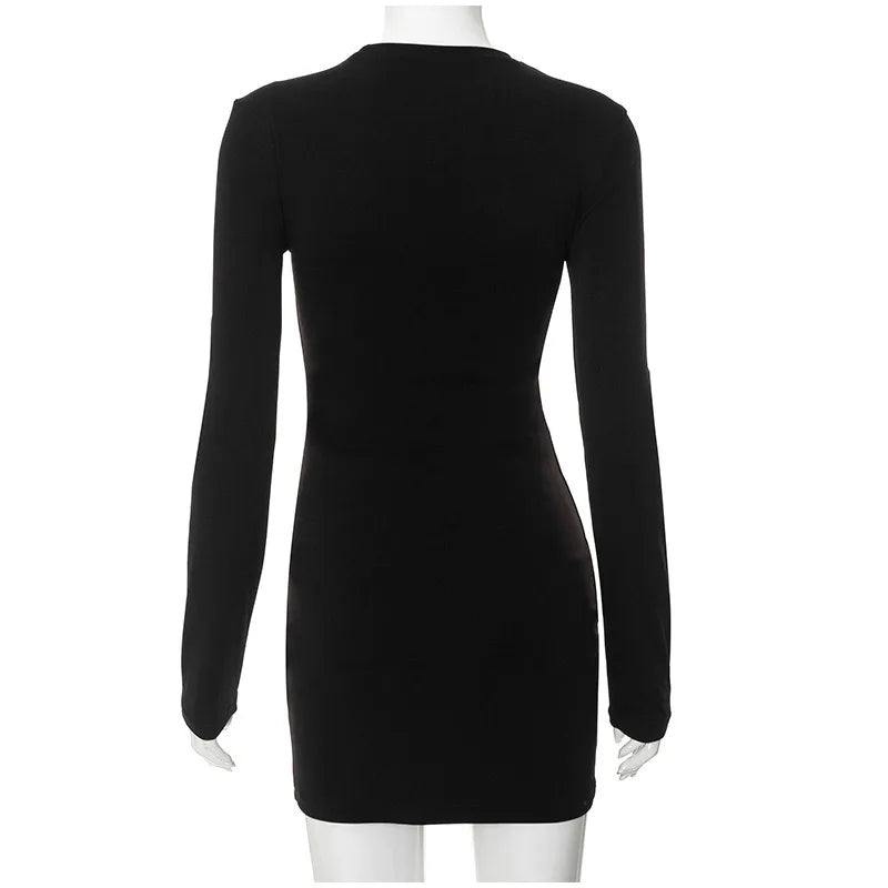 Black Bandage Dress - Sexy Mini Party Dress with Gold Accents for Women | Cocktail & Evening Outfits | Perfect for Nightclubs, Dates & Special Events