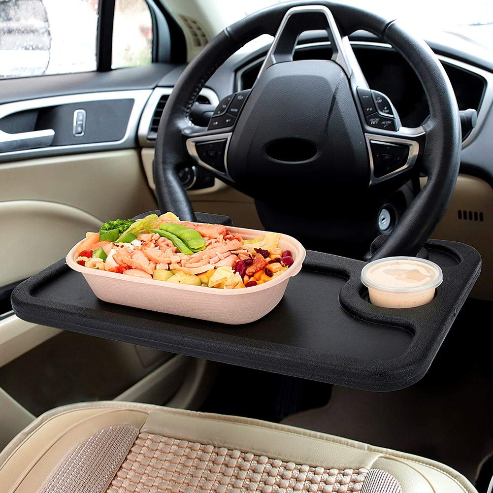 XINDELL Steering Wheel Tray - Portable Food Tray & Laptop Holder for Cars, Trucks & Vans | Compatible with Honda, Jeep, Nissan, Ford | Perfect for Eating, Working & Organizing on Road Trips & Commutes