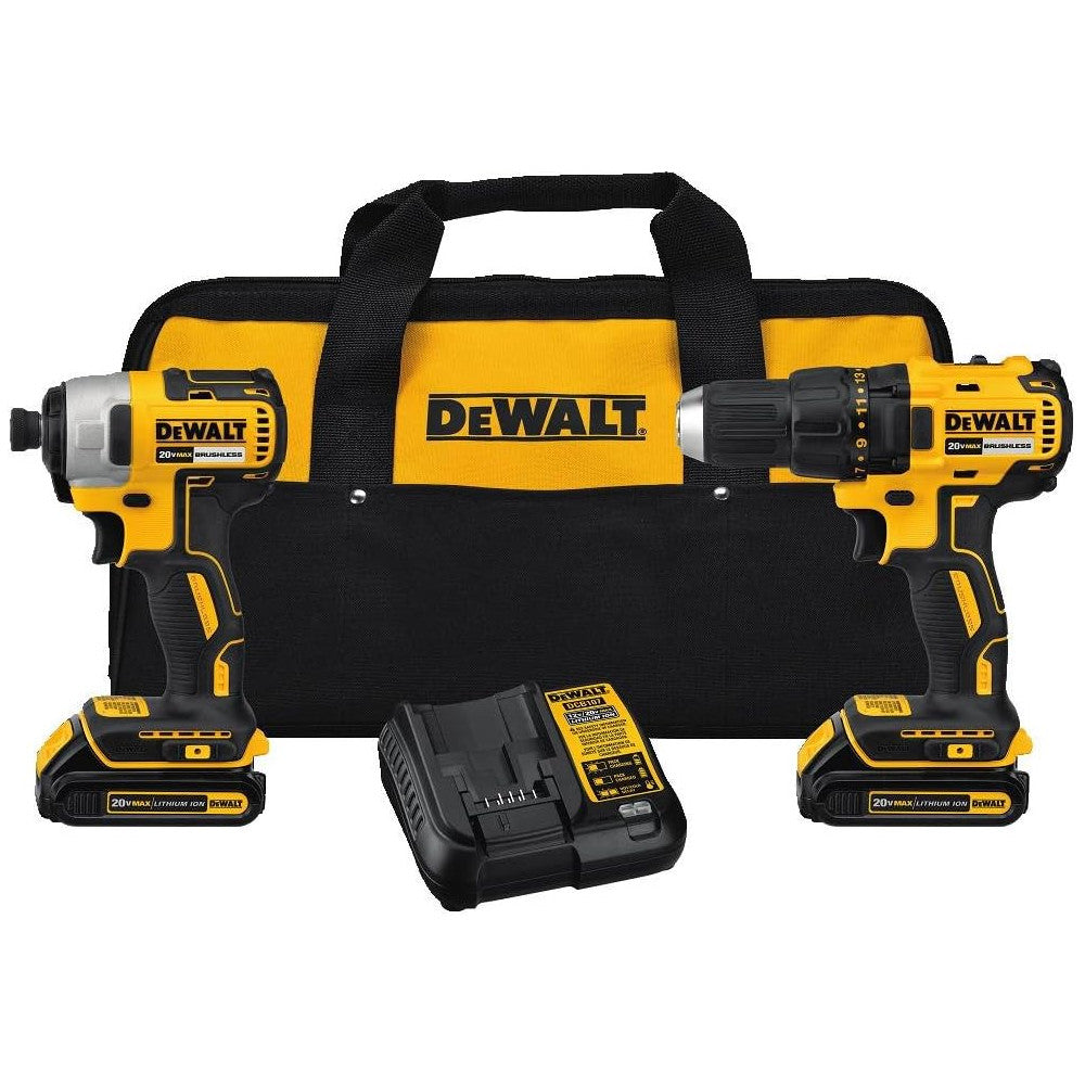 DEWALT 20V MAX* Cordless Drill and Impact Driver Combo Kit (DCK277C2) - Refurbished with Warranty - Power Tools for DIY Projects, Home Improvement & Professional Construction Work