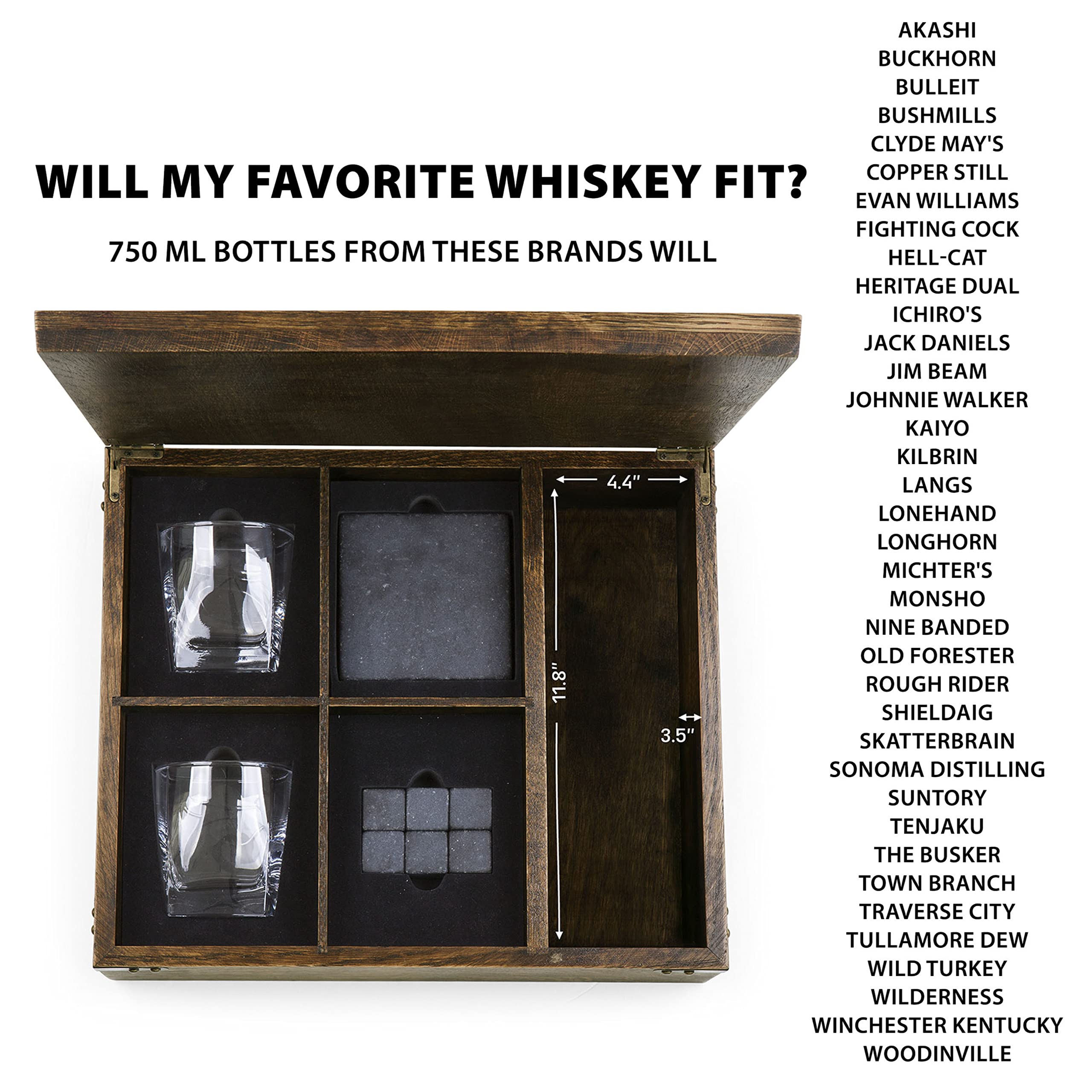 PICNIC TIME NFL Whiskey Box Gift Set - 2 Whiskey Glasses with Stones - Perfect for Football Tailgating, Man Cave Decor & Whiskey Lover Gifts
