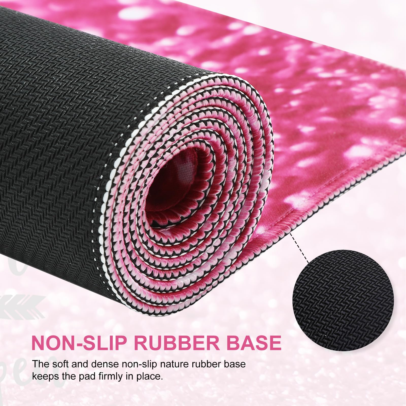 Stay Positive Pink XXL Non-Slip Desk Mat - Extra Large Spill-Resistant Mouse Pad & Keyboard Mat for Gaming, Home Office, Laptop & Desktop Computers - Perfect for Work, Study & Gaming Sessions