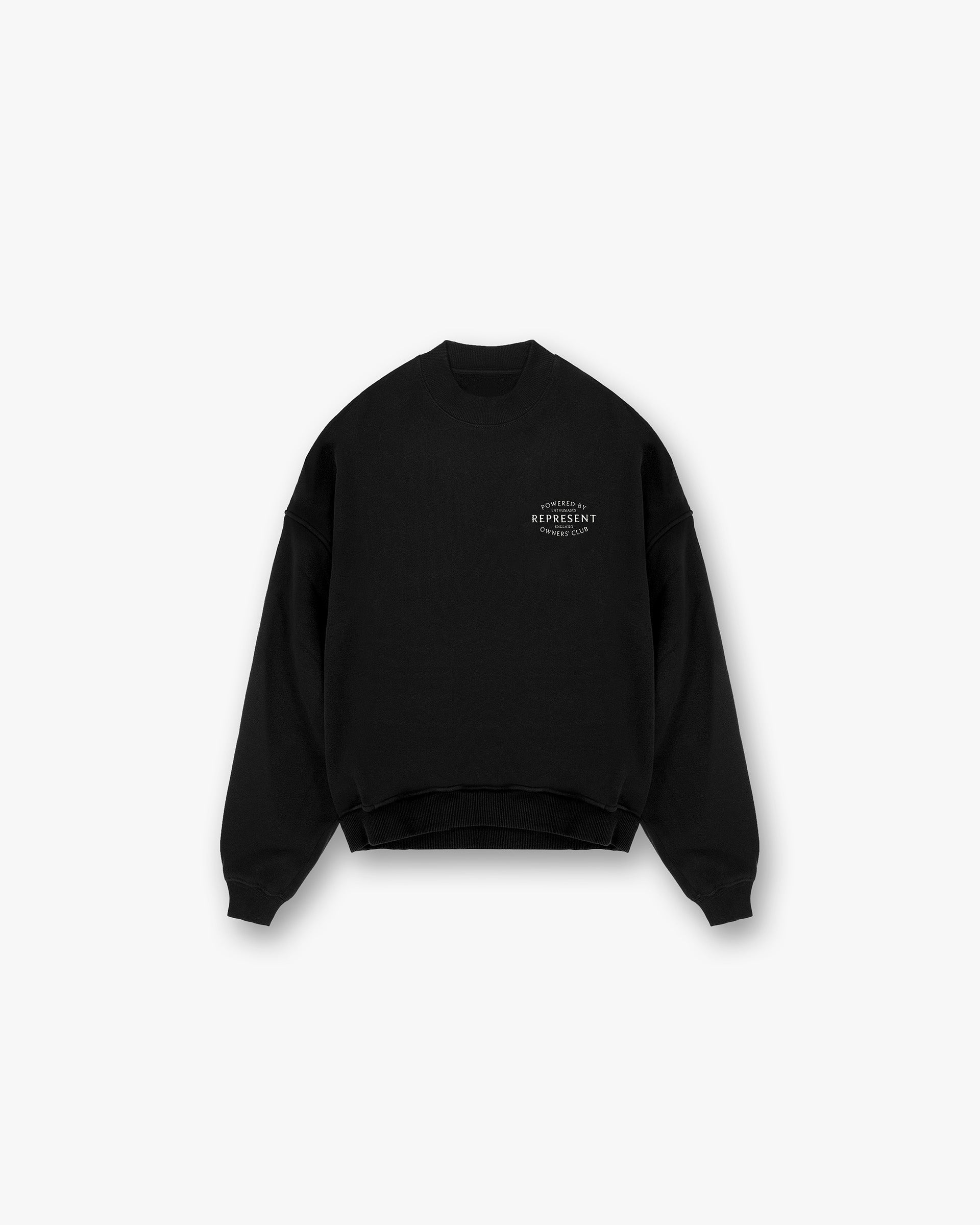 Represent Owners Club Stamp Sweater - Jet Black | Men's Luxury Streetwear Pullover | Perfect for Casual Outfits & Urban Fashion