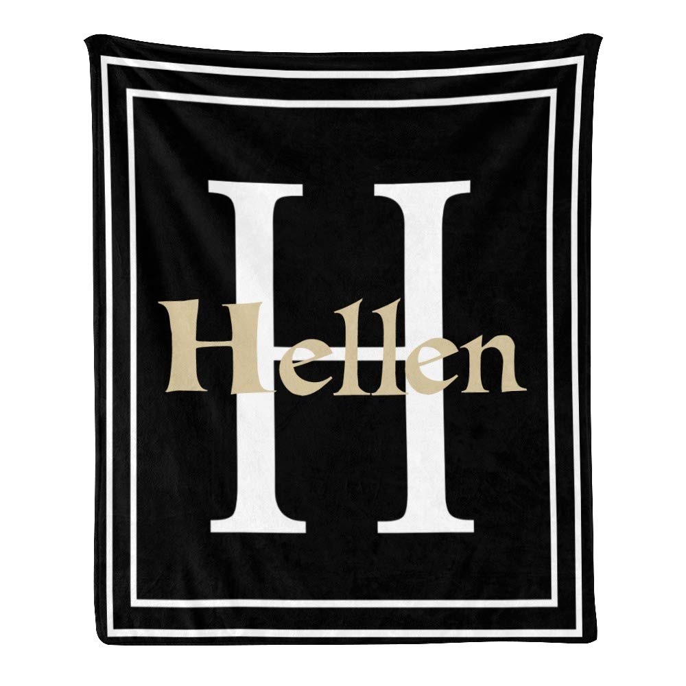 Personalized Fleece Throw Blanket with Custom Name Text - Soft H Letter Monogram Blanket for Gifts (50x60 Inches) - Perfect for Christmas, Birthday Presents & Cozy Home Decor