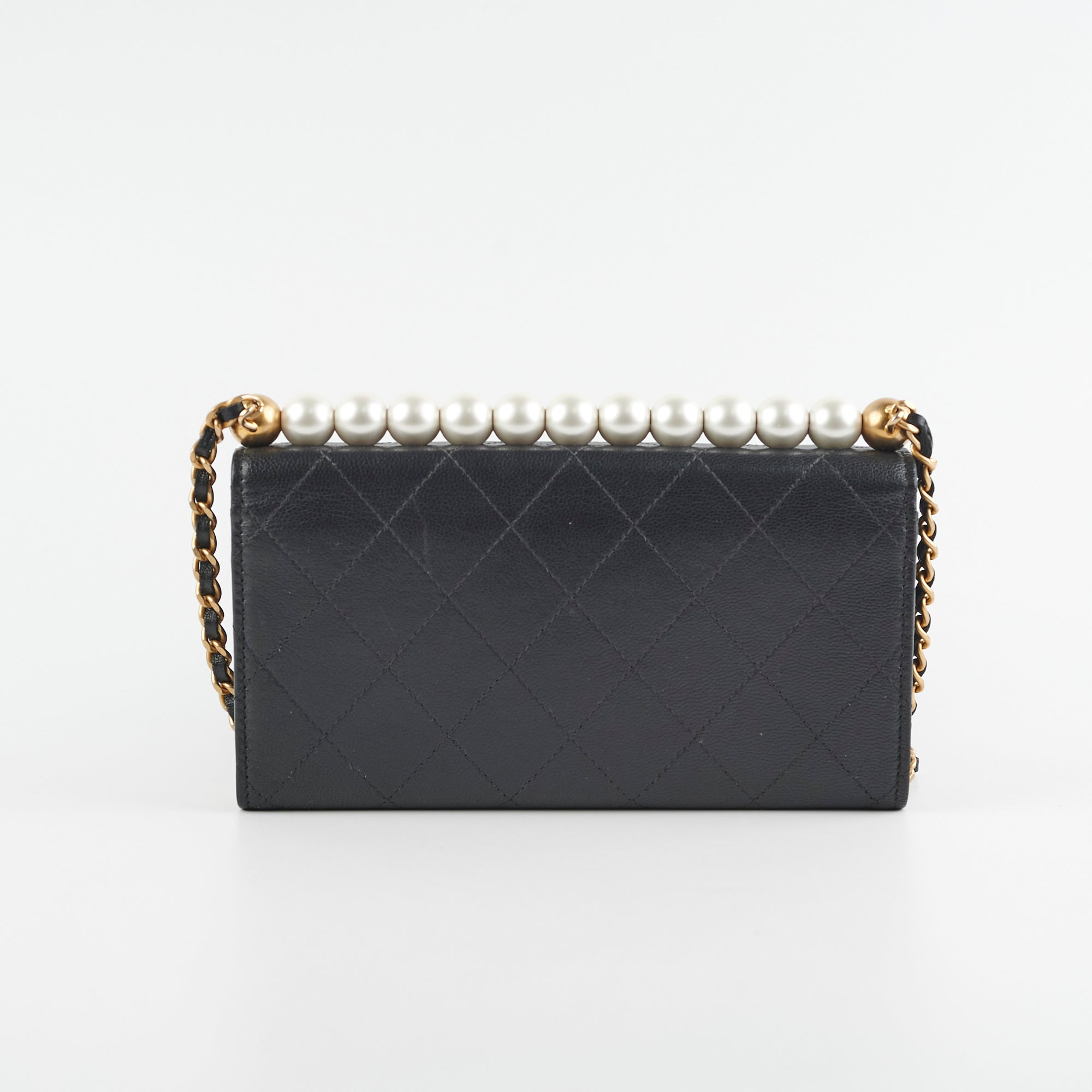 Chanel Pearl Black Long Wallet On Chain WOC - Luxury Crossbody Bag for Women, Perfect for Evening Events & Daily Use