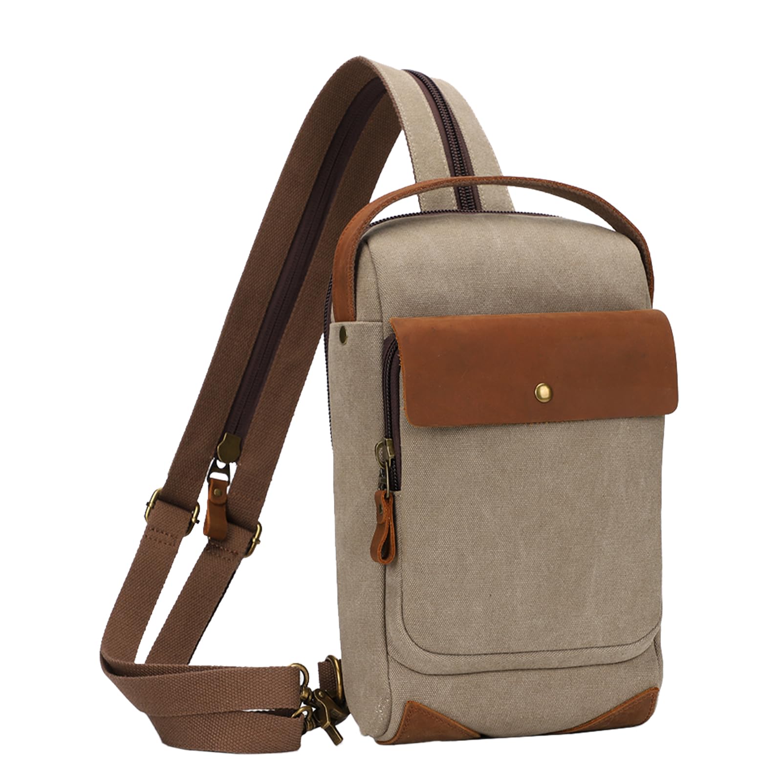 KL928 Canvas Sling Bag - Crossbody Backpack for Men & Women, Lightweight Shoulder Bag with Adjustable Strap, Perfect for Travel, Hiking & Daily Commute