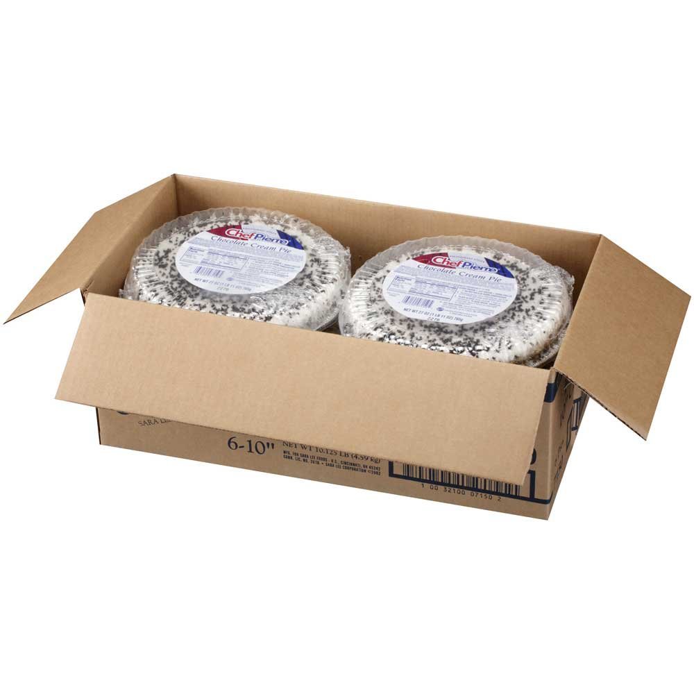 Sara Lee Chef Pierre Traditional Chocolate Cream Pie - 10 Inch (6 Packs) | Rich & Creamy Dessert for Parties, Holidays & Family Gatherings