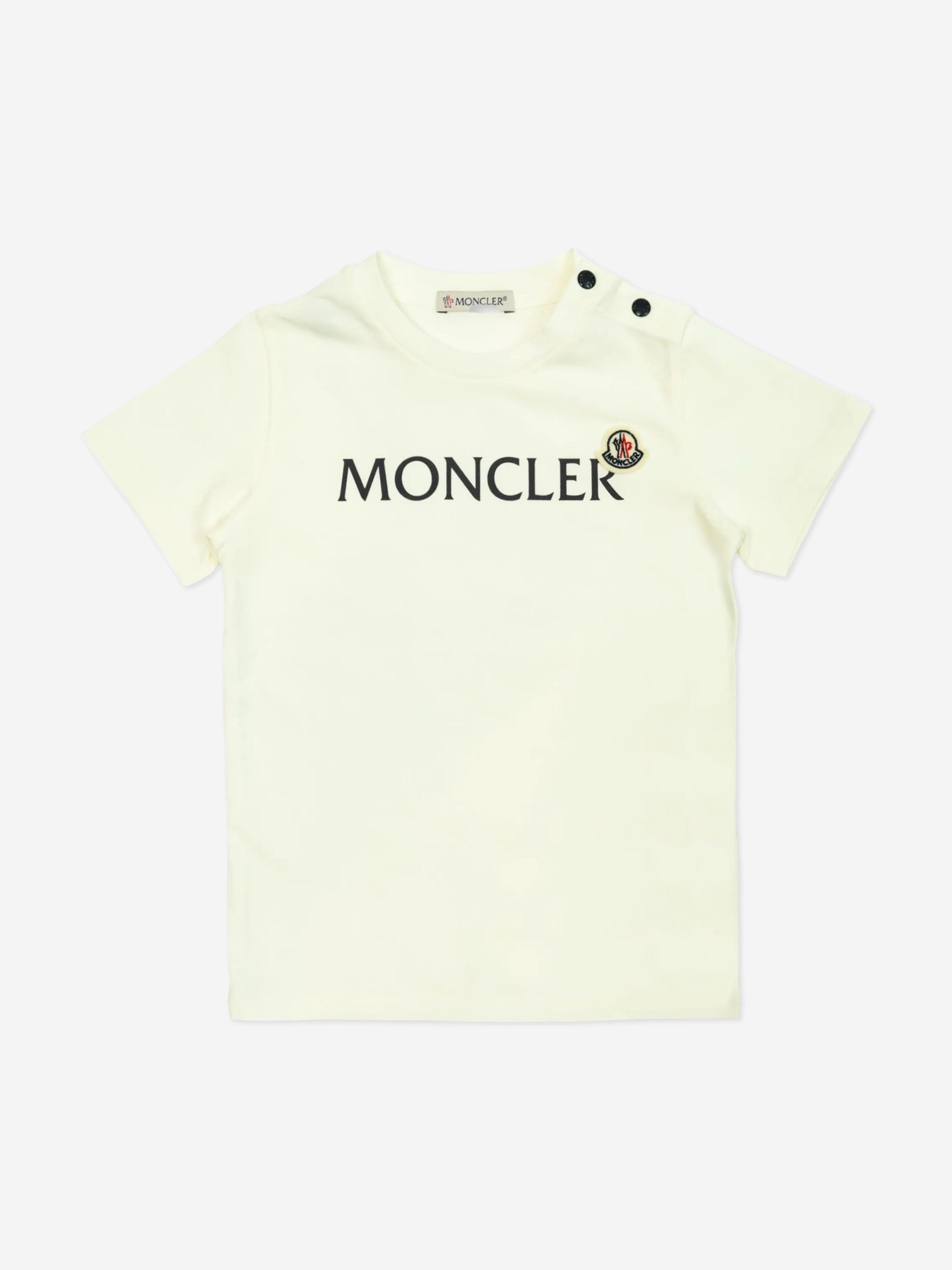 Baby Boys Logo Cotton T-Shirt in Ivory - Soft & Comfortable Casual Wear for Toddlers, Infants & Newborns - Perfect for Playdates, Daycare & Family Outings
