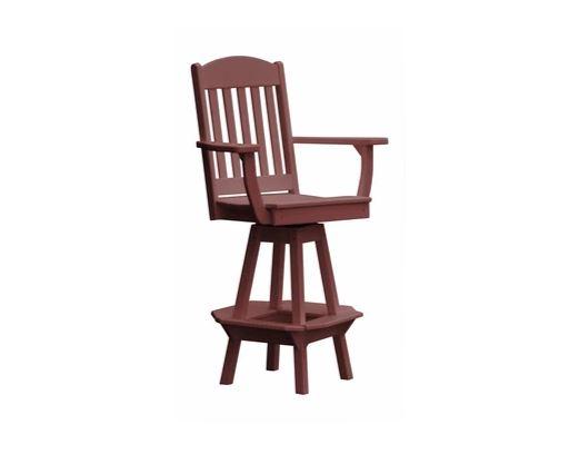 A & L Furniture Classic Swivel Bar Chair with Arms - Modern Counter Height Stool for Kitchen Island, Home Bar & Dining Room - Comfortable & Stylish Seating Solution