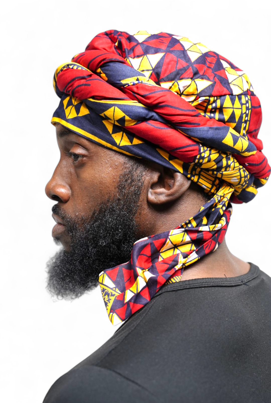 Dupsie's African Print Diamond Jalabia Pre-Wrapped Turban for Men - DPH2687PT - Perfect for Cultural Events, Weddings & Special Occasions