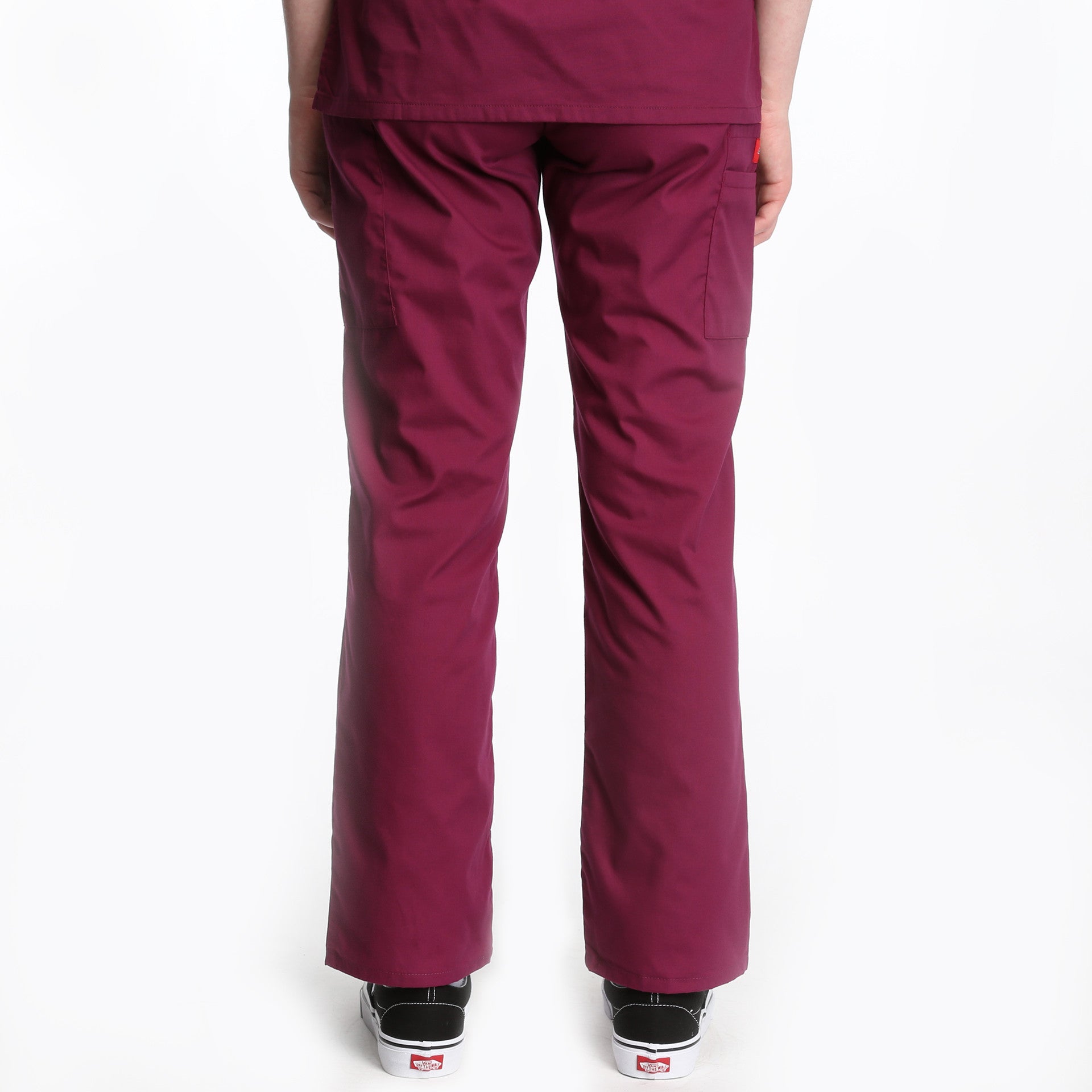 Dickies Natural Rise Elastic Waist Scrub Pants for Women - Comfortable Medical Work Pants in Wine Red - Perfect for Nurses, Doctors & Healthcare Professionals