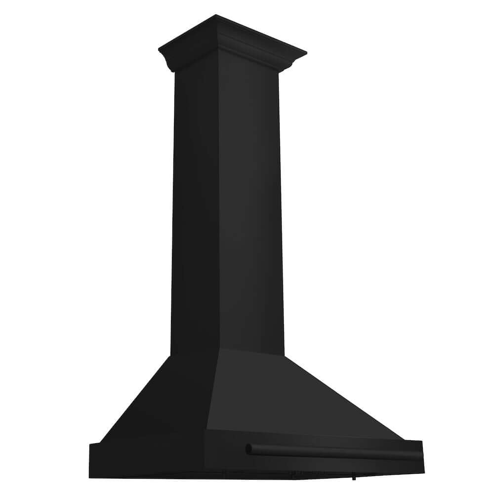 ZLINE Convertible Black Stainless Steel Wall Mount Range Hood with Black Stainless Steel Handle (BSKB4X) - Powerful Kitchen Ventilation for Modern Homes, Perfect for Cooking, Grilling & Baking