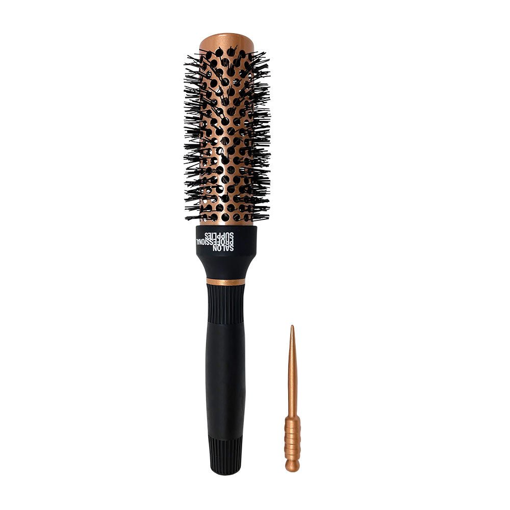 SPS Ceramic Round Barrel Hair Brush 32mm - Rose Gold Styling Brush for Smooth & Shiny Hair - Perfect for Blowouts, Styling & Detangling at Home or Salon