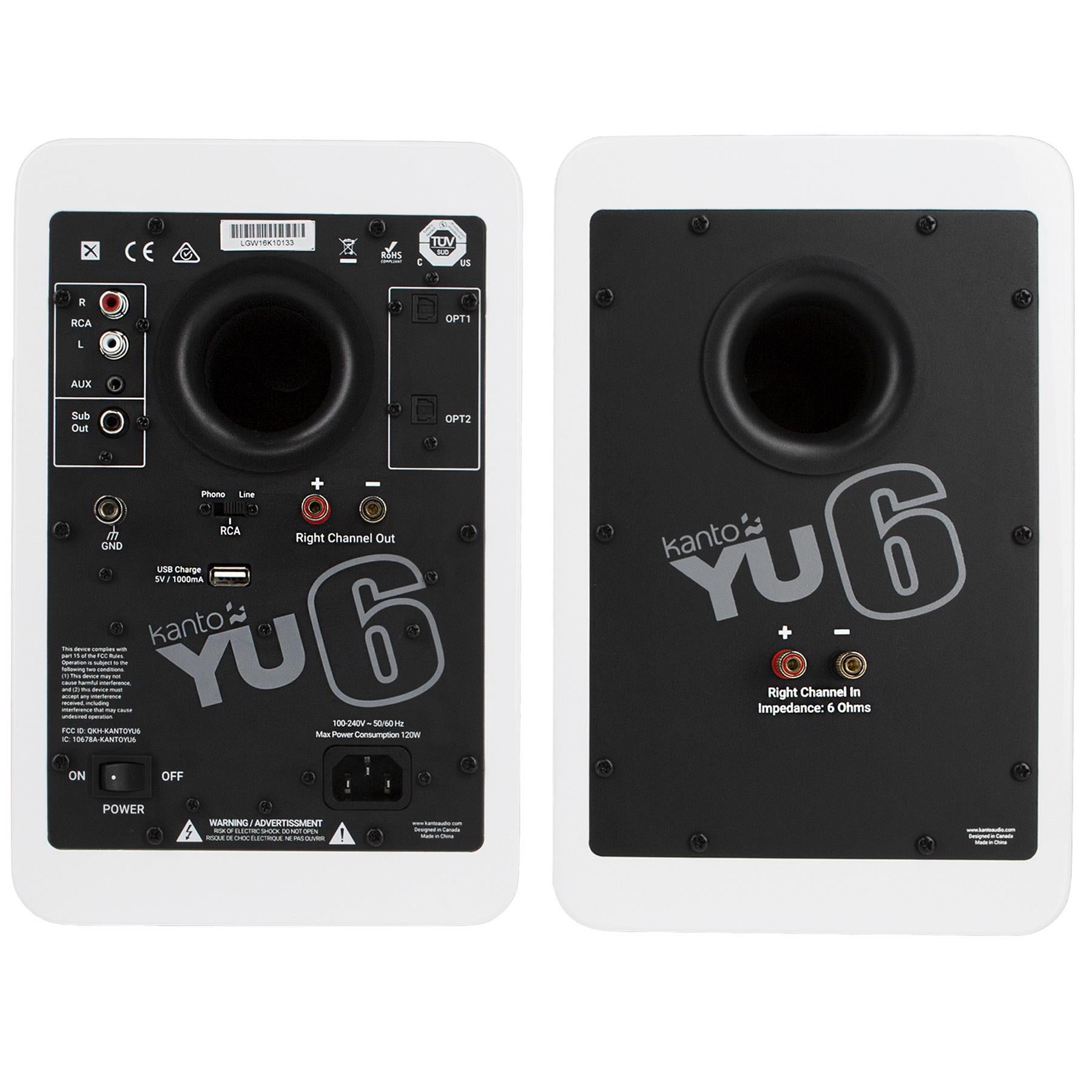 Kanto YU6 Powered Bluetooth Bookshelf Speakers with Phono Preamp - Premium Sound for Vinyl Records, Home Theater, Gaming & Music Streaming
