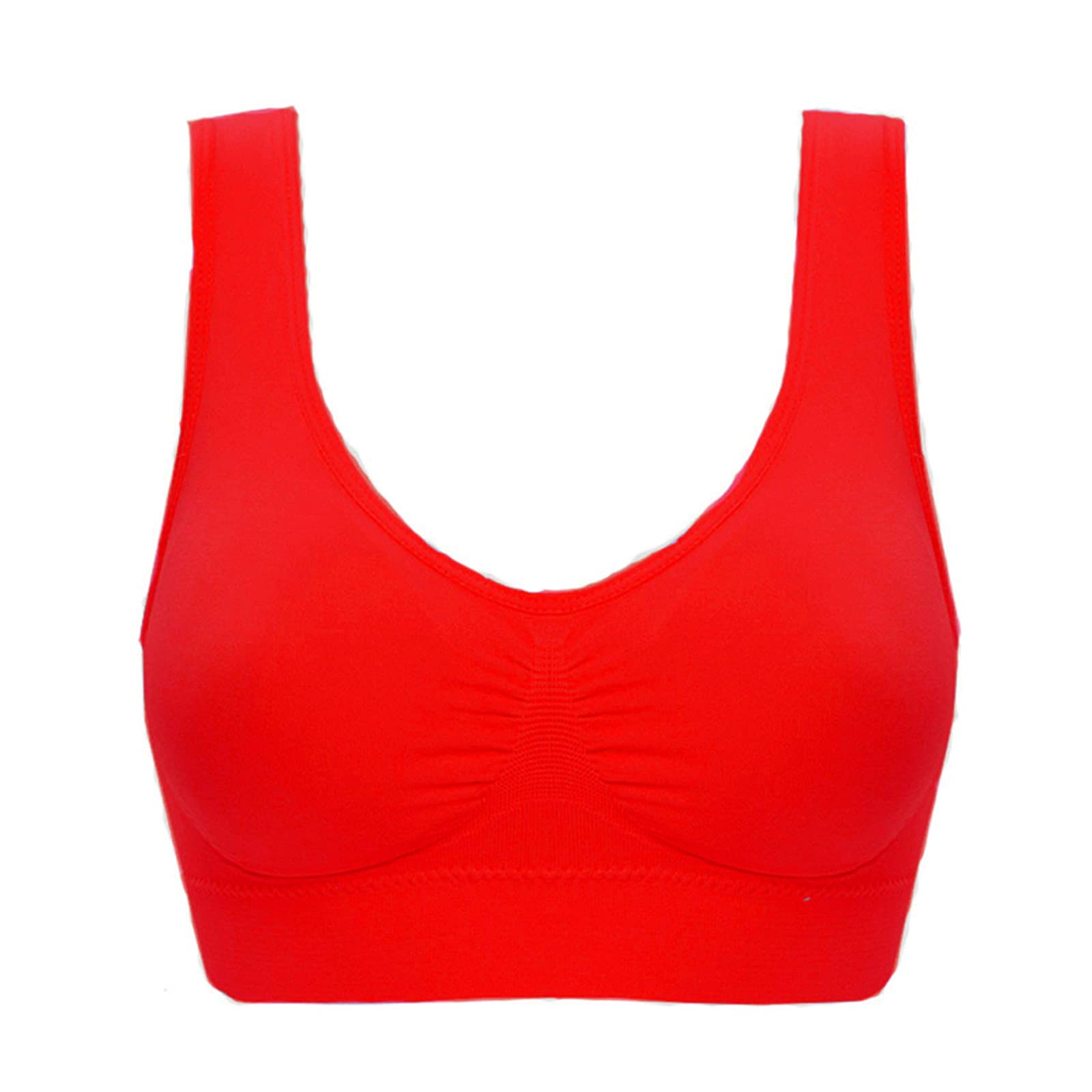 Plus Size Wireless Sleep Bras for Women - Comfortable Seamless Yoga & Sports Bra with Removable Pads for Lounge & Relaxation