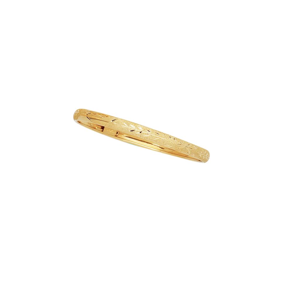 10K Gold 4mm Diamond Cut Bangle Bracelet for Women - Elegant Stackable Jewelry for Everyday Wear & Special Occasions