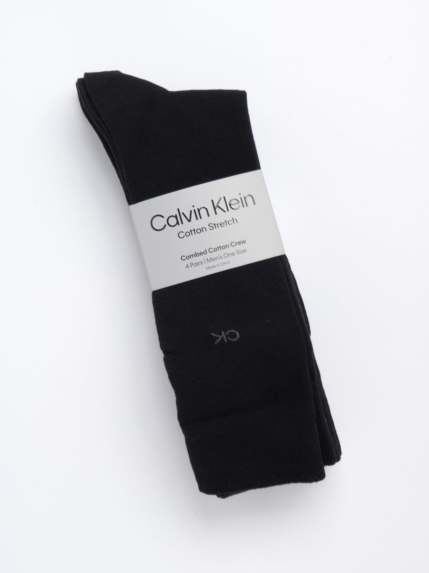 Calvin Klein Men's Crew Socks 4-Pack - Lightweight Combed Cotton Blend Dress Socks for Men Size 7-12 - Breathable Everyday & Formal Socks for Work, Office & Dress Shoes