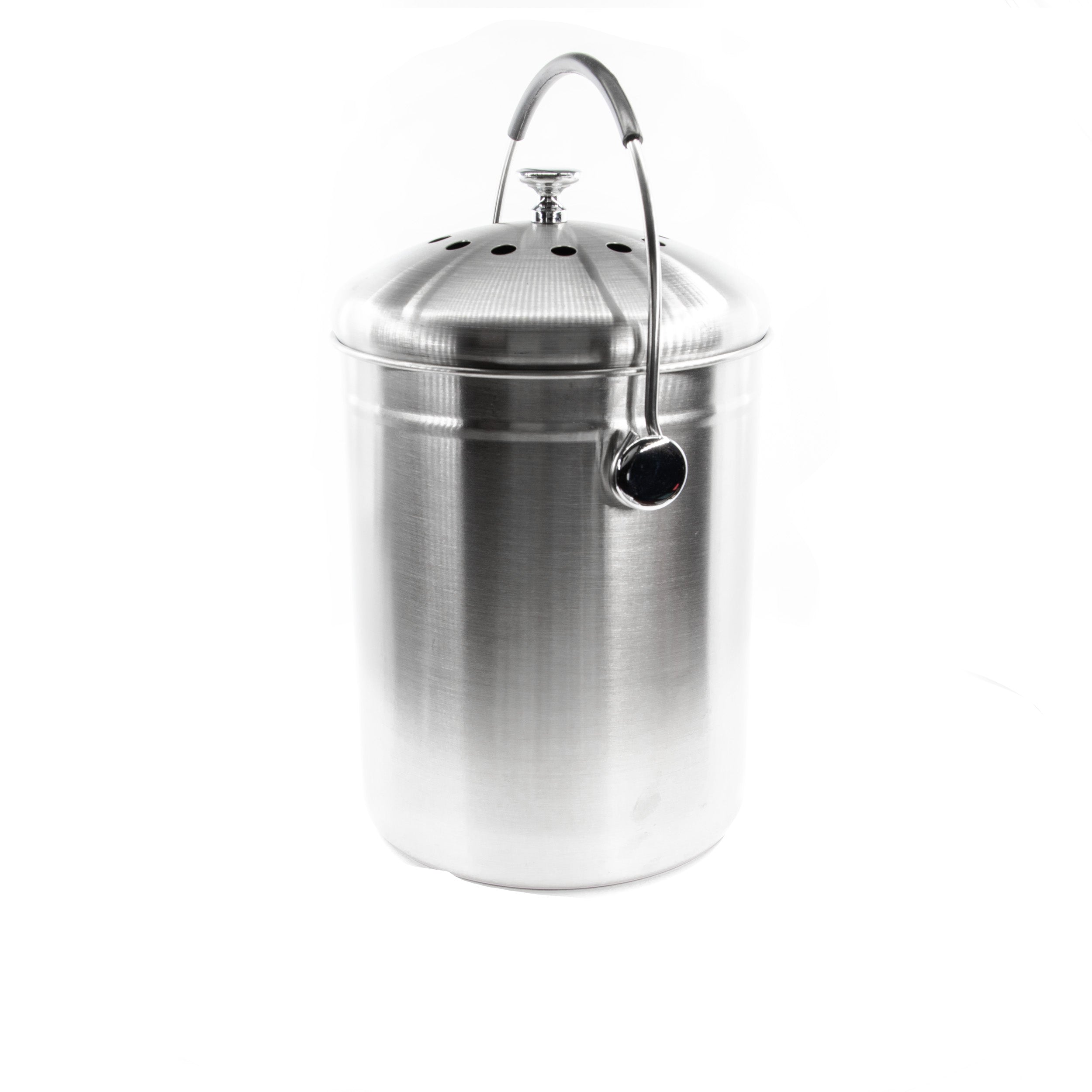 Stainless Steel Countertop Compost Bin - 166 oz (5L) Eco-Friendly Kitchen Waste Container for Food Scraps Recycling | Perfect for Composting in Home, Apartment, or Office