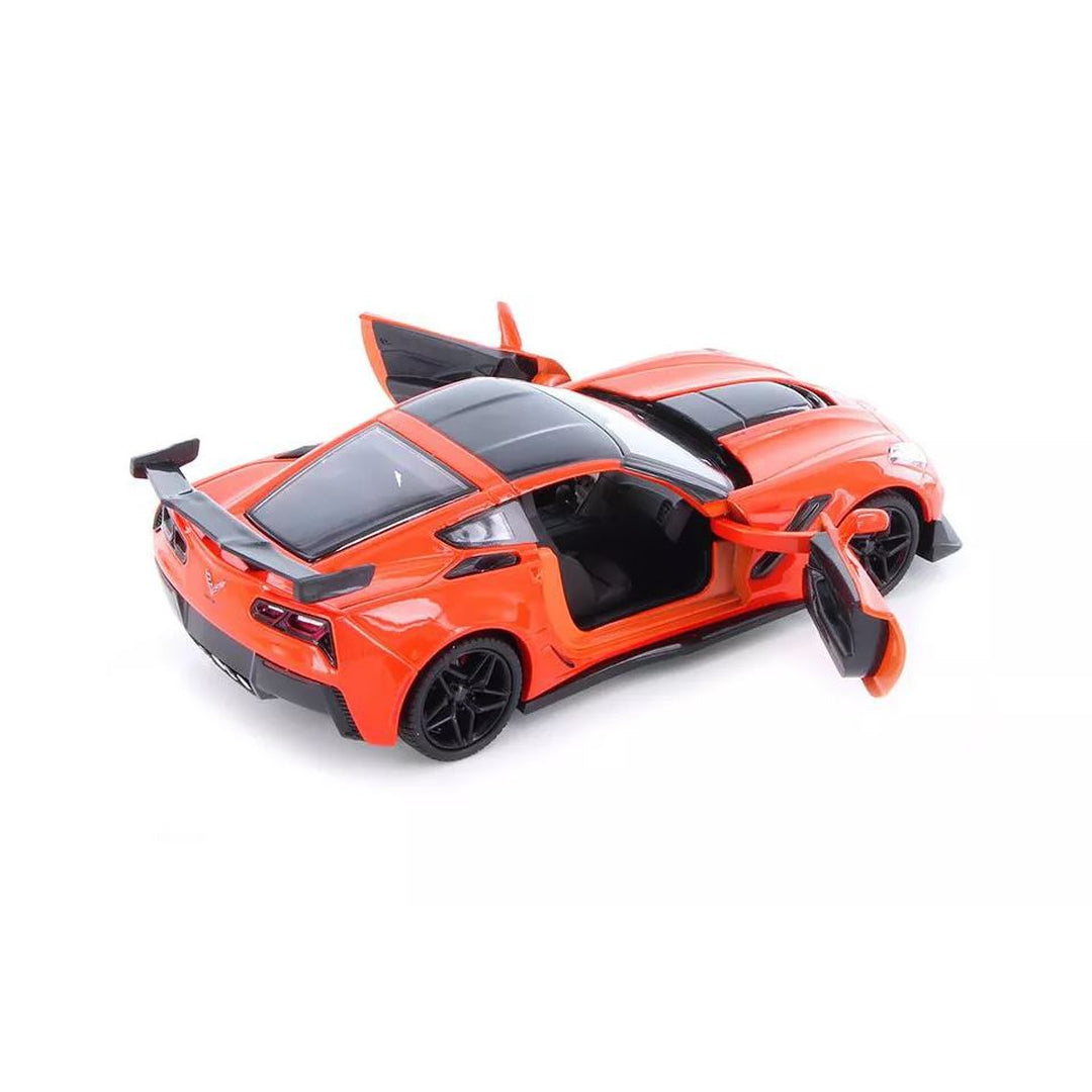 1:24 Scale 2019 Chevrolet Corvette ZR1 Diecast Model Car - Orange Collectible Sports Car for Display, Gifts & Racing Enthusiasts