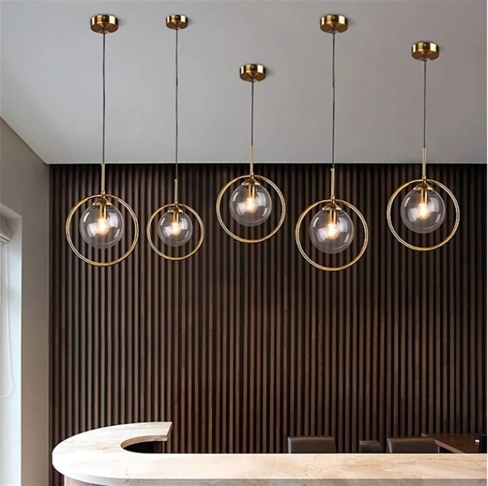 24cm Modern Minimalist Glass Flush Mount Pendant Light - Single Head Luxury Chandelier for Bedroom, Bedside, Dining Room & Bar Table - Elegant Lighting for Home Decor & Interior Design