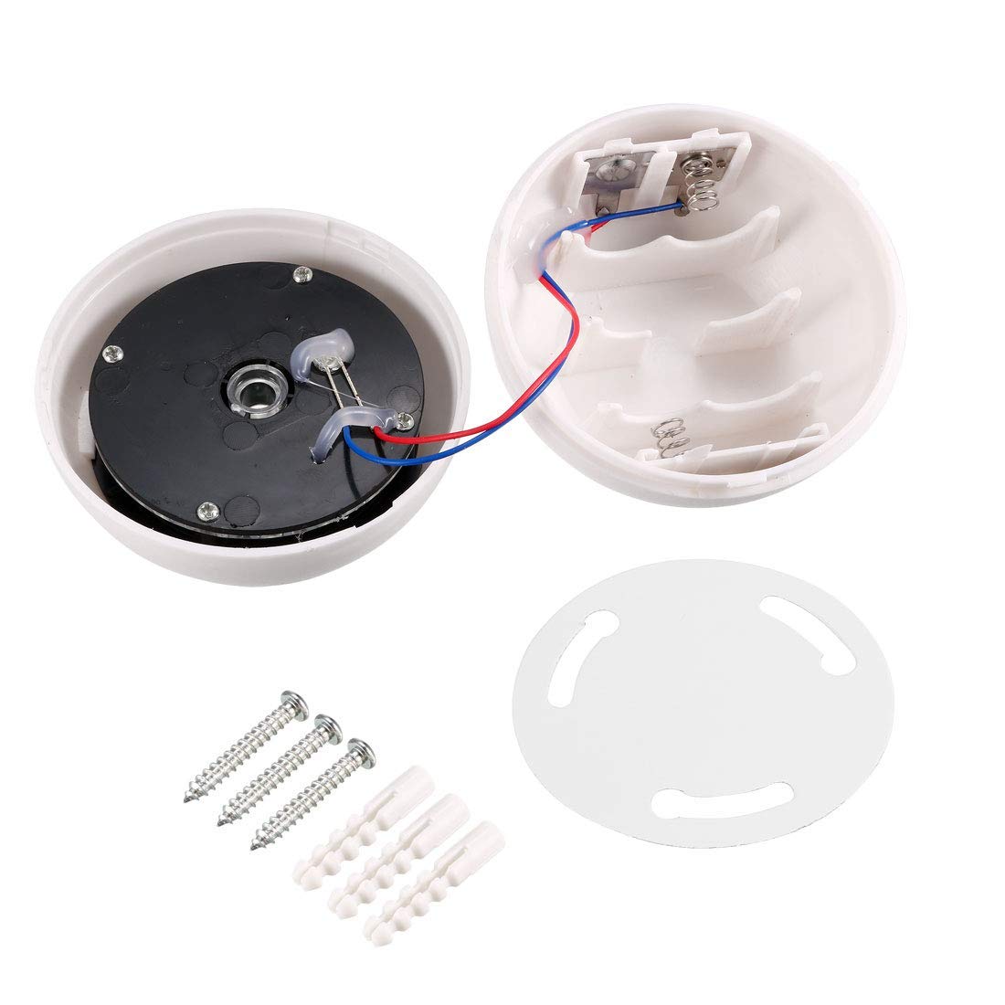 Fake Security Camera with Flashing Red LED - Battery Powered Dummy Dome Surveillance Camera for Home & Business Security - Indoor/Outdoor Use with Warning Stickers - Perfect for Deterring Burglars in Stores, Warehouses & Residential Areas
