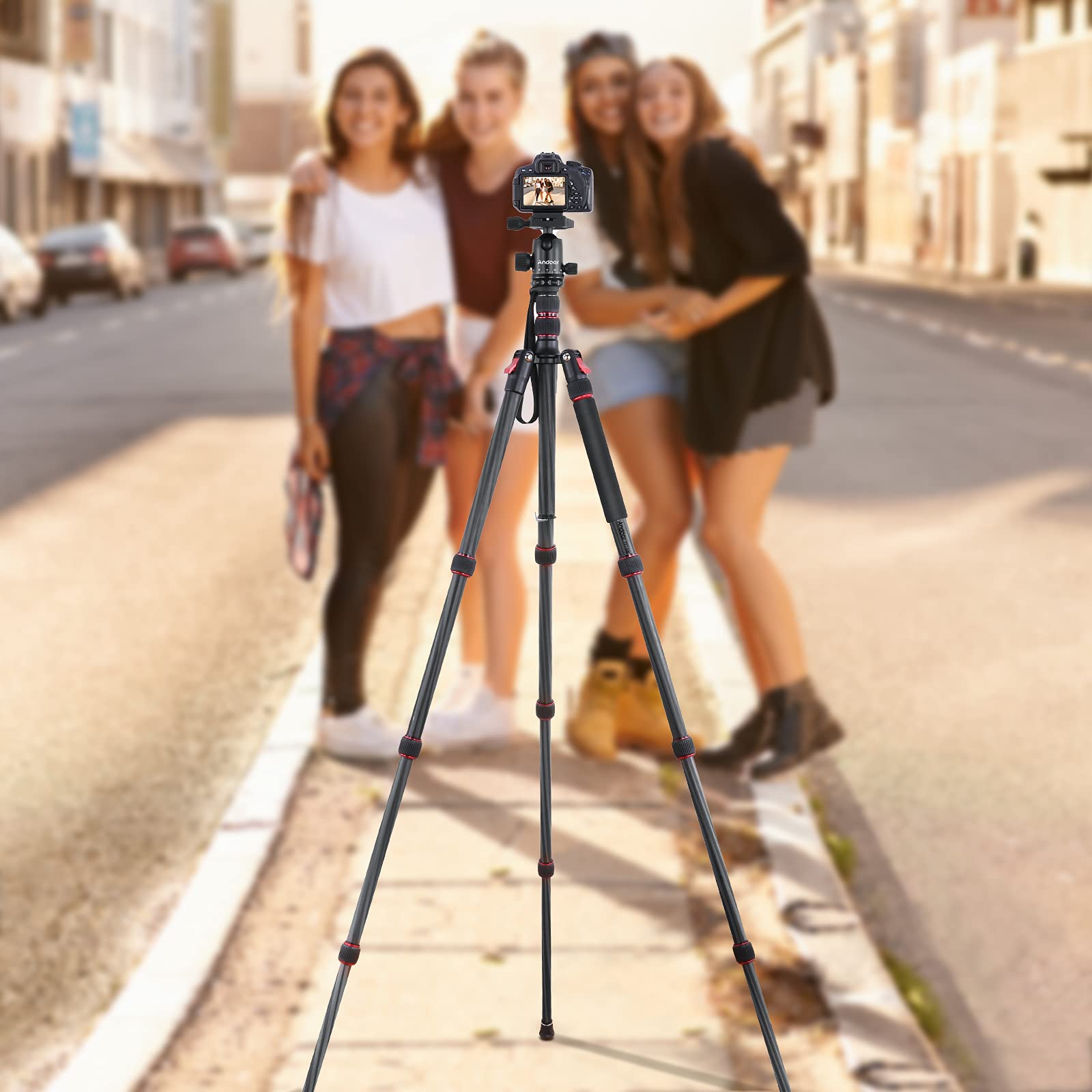 Professional Carbon Fiber DSLR Tripod HUIOP TTT-008 - 200cm/78.7in Adjustable Camera Stand with Quick Release Ball Head, 12KG Payload & Carry Bag - Perfect for Travel Photography, Vlogging, and Outdoor Shooting