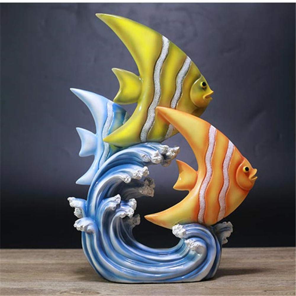 Abstract Resin Fish Sculpture - Colorful Unique Animal Figurine for Home & Office Decor, Desktop Bookshelf Craft Gift | Perfect for Living Room, Bedroom & Workspace Accents