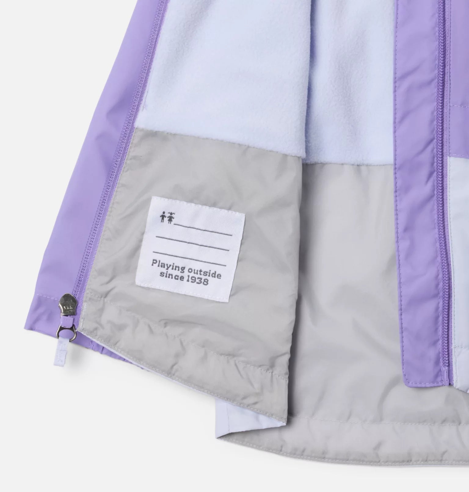 Columbia Paisley Purple/Snowdrift Rain Zilla II Waterproof Toddler Jacket - Lightweight Raincoat for Kids Outdoor Play & Preschool
