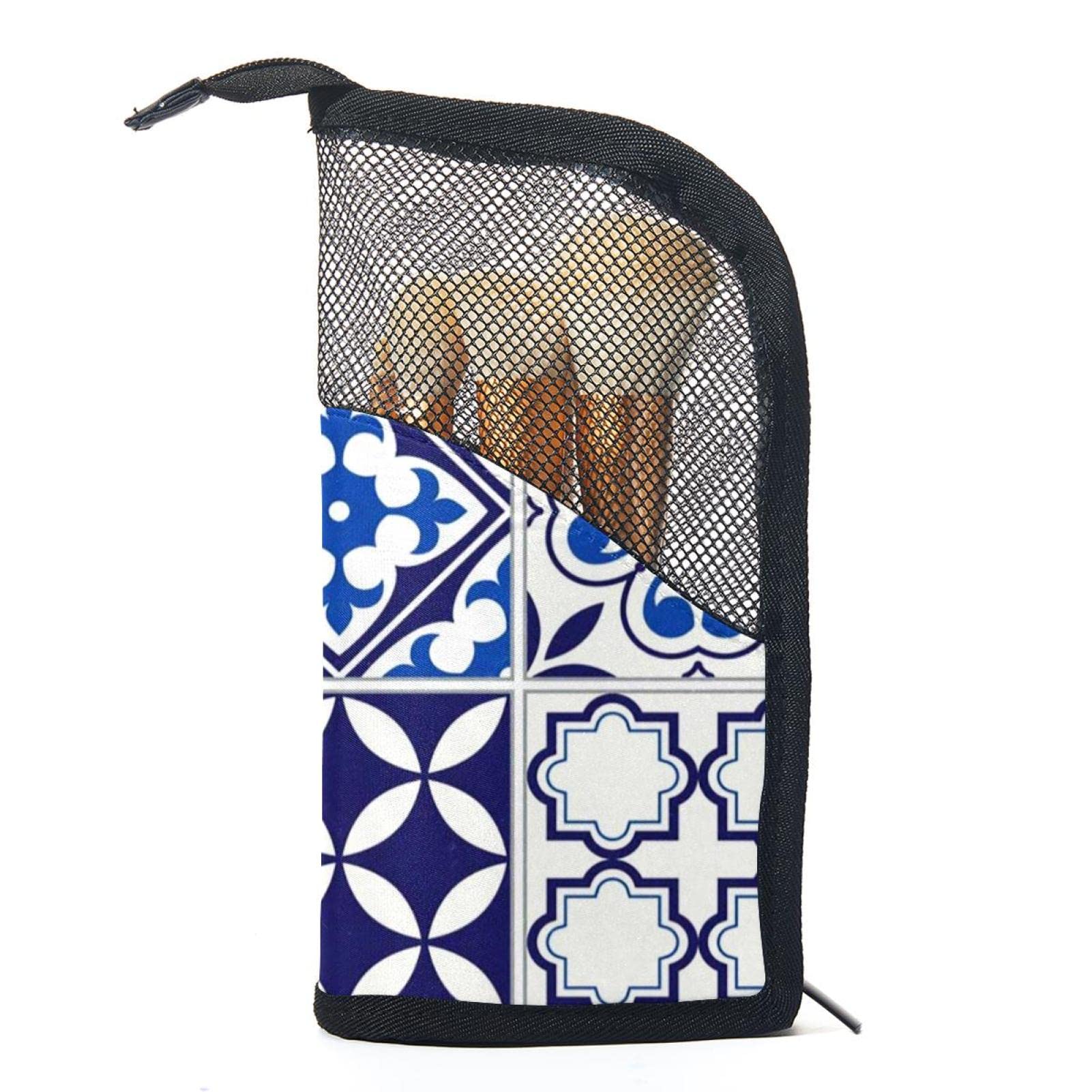 Vintage Plaid Pattern Makeup Brush Organizer Bag with 12 Slots - Portable Travel Cosmetic Brush Holder Case for Professional Makeup Artists & Beginners (Ideal for Home, Travel & Salon Use)