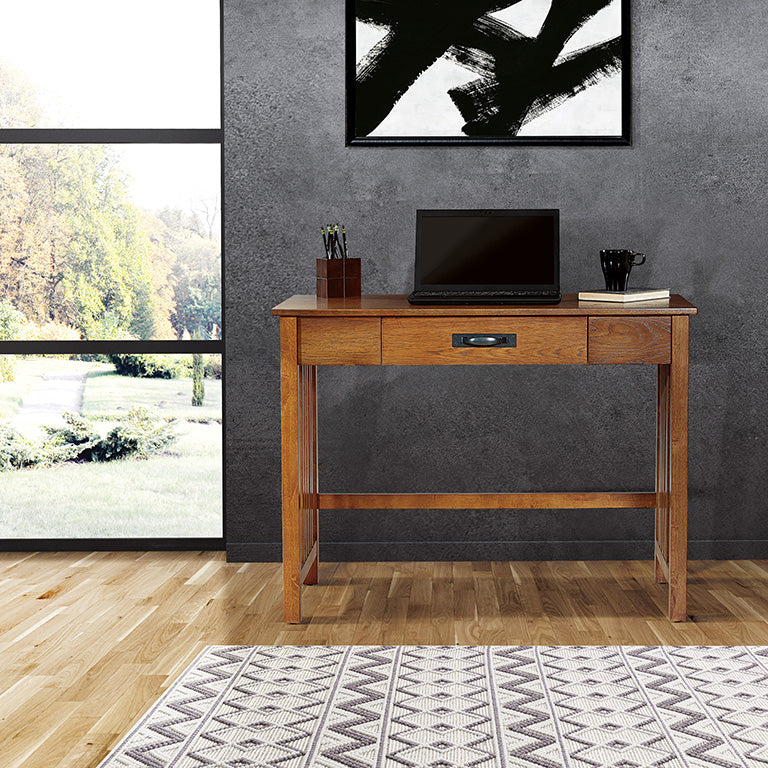 OSP Designs Sierra Mission Writing Desk with Pull-Out Drawer - Solid Wood Home Office Desk for Study & Work [SRA25] - Perfect for Home Office, Study Room & Small Spaces