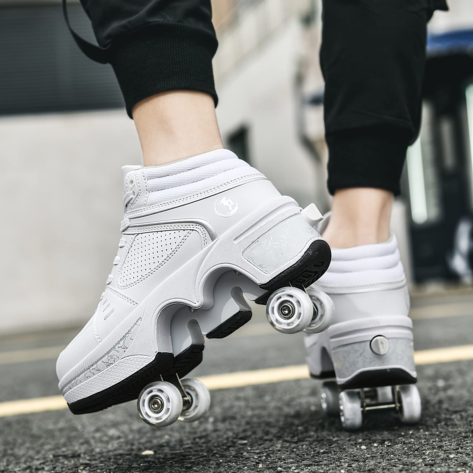 Best Women's & Kids' Roller Skate Shoes - Convertible 4-Wheel Sneakers for Outdoor Skating | Perfect for Girls, Boys & Adults | Great for Parks, Rinks & Street Skating