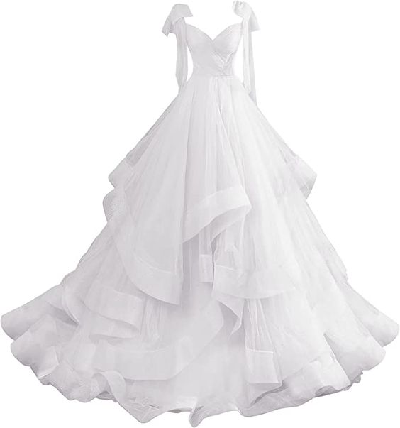 Elegant A-Line White Long Prom Dress with Tulle Skirt - Perfect for Weddings, Dances & Formal Events | Style J4978