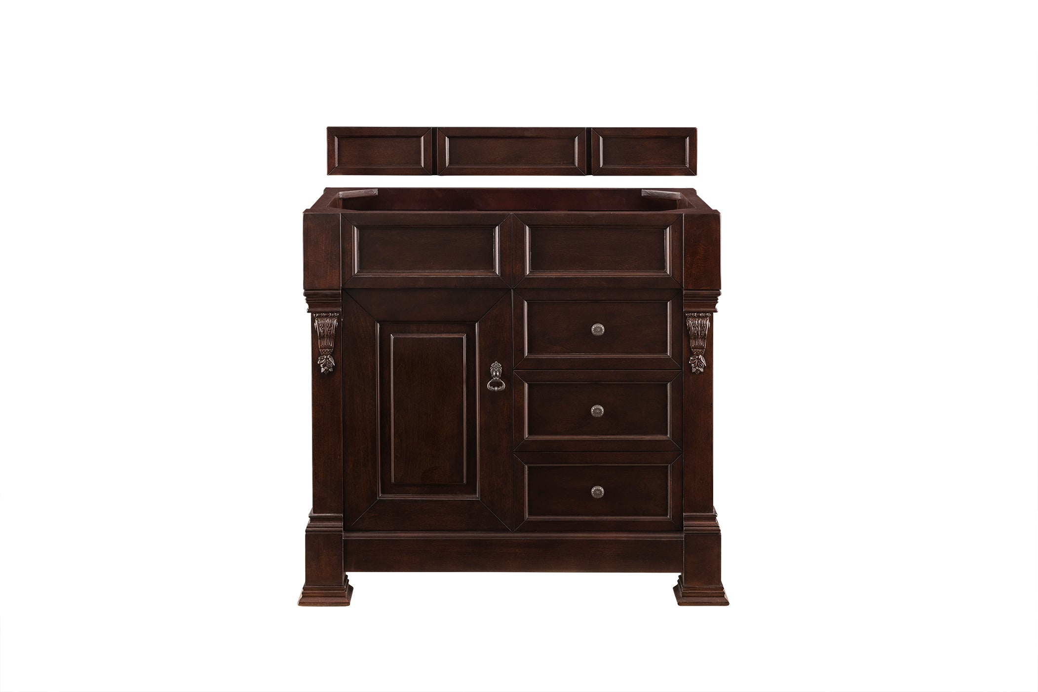 Brookfield 36 Inch Single Vanity in Burnished Mahogany - Modern Bathroom Vanity with Sink for Home Remodeling & Bathroom Upgrade