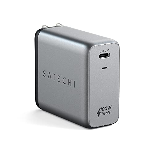 Satechi 100W USB-C GaN Wall Charger - Fast PD Charging for MacBook Pro M1, MacBook Air, iPad Pro, iPhone 13 Series - Compact & Powerful Travel Charger for Home, Office & Business Trips