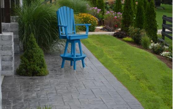 A & L Furniture Adirondack Swivel Bar Chair with Arms - Outdoor Patio, Poolside & Garden Seating for Relaxing & Entertaining