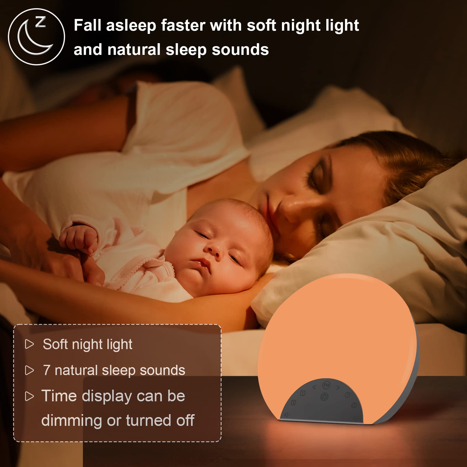 ANTSDALIS Sunrise Alarm Clock with Wake Up Light - Dual Alarms, Snooze & 7 Natural Sounds for Heavy Sleepers, Kids & Adults | 8 Color Night Light, FM Radio | Perfect for Bedrooms, Sleep Aid & Gift Ideas
