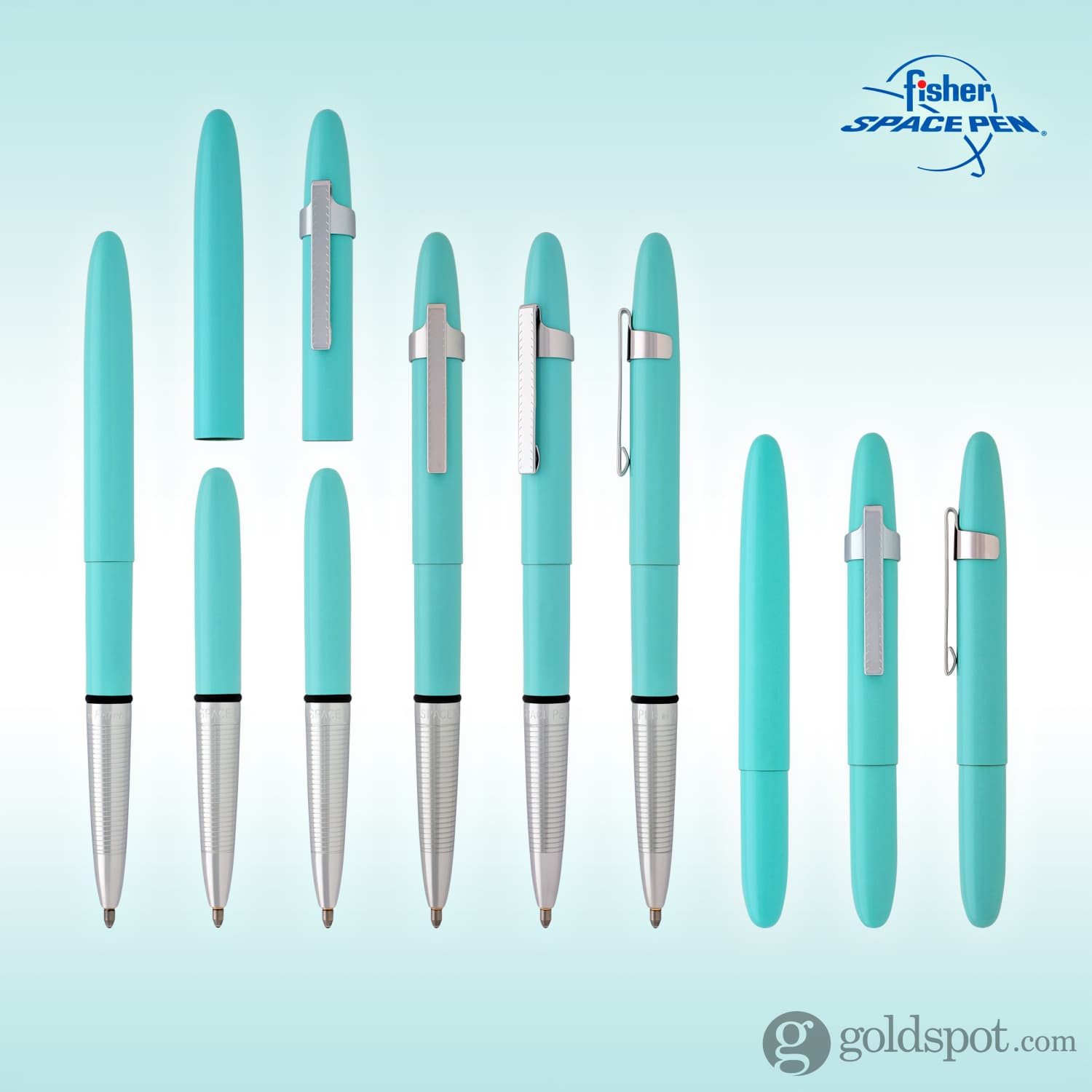 Fisher Space Pen Bullet Ballpoint Pen - Tahitian Blue | Compact, Refillable, Writes Anywhere | Perfect for Travel, Outdoor Adventures & Everyday Carry (EDC)