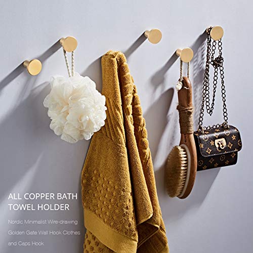Modern Gold Decorative Wall Mounted Coat Hooks - Solid Brass Coat Rack & Towel Hangers - Bathroom & Kitchen Organizer for Hats, Keys & Accessories (4-Pack, 25x20mm) - Perfect for Entryway, Mudroom, Bedroom & Closet Organization