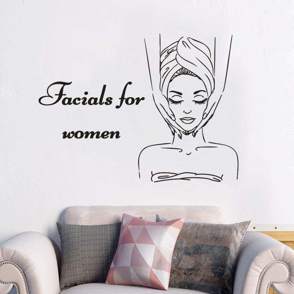 Professional Skin Care Center Wall Decal - Facial Spa Beauty Salon Decor for Women, Body Massage Room Sticker (57x43cm) - Perfect for Salon, Spa, Massage Parlor & Home Decor
