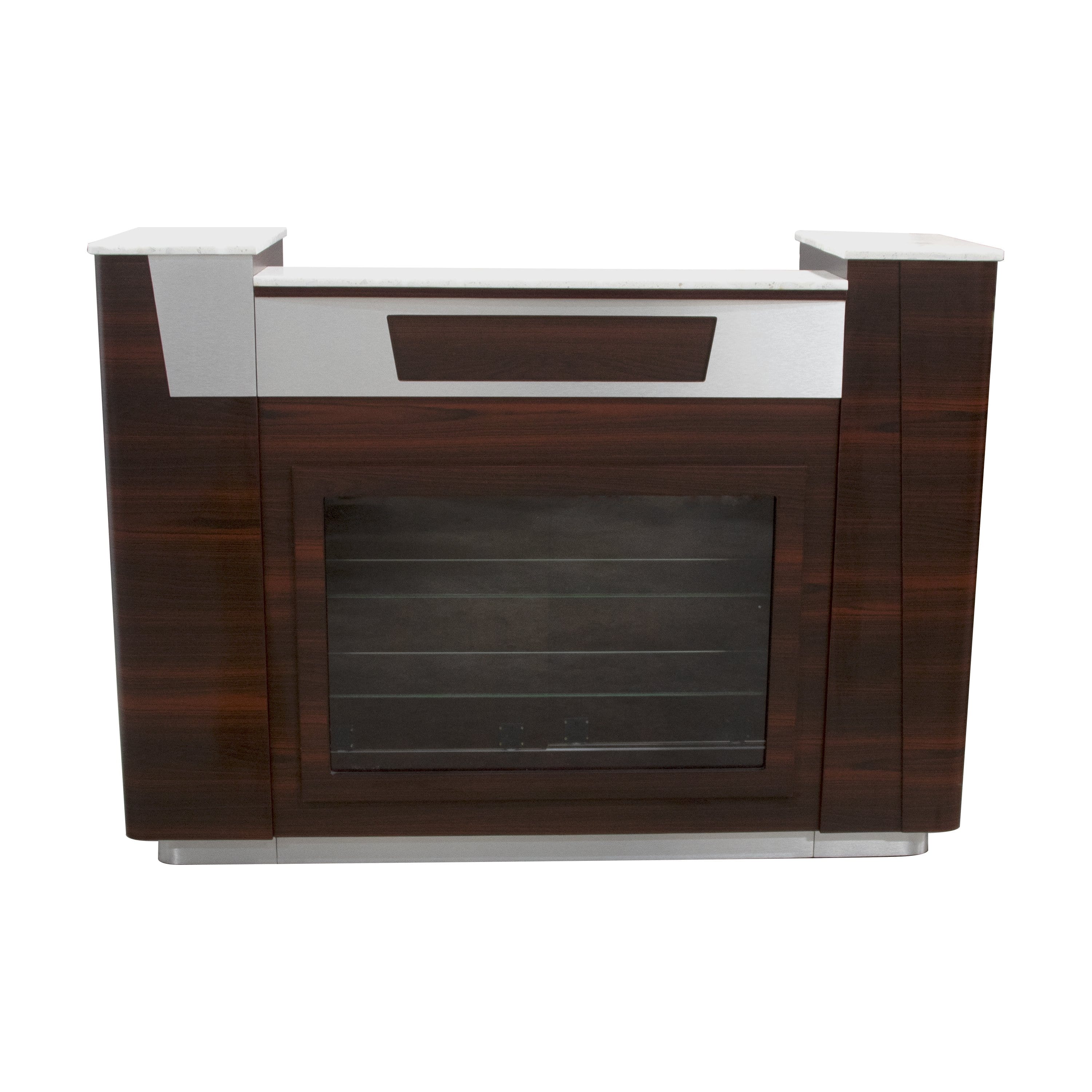AVON I Reception Desk with Glass Display - Modern Office Furniture for Lobby & Waiting Areas - Perfect for Corporate, Hotel & Clinic Reception