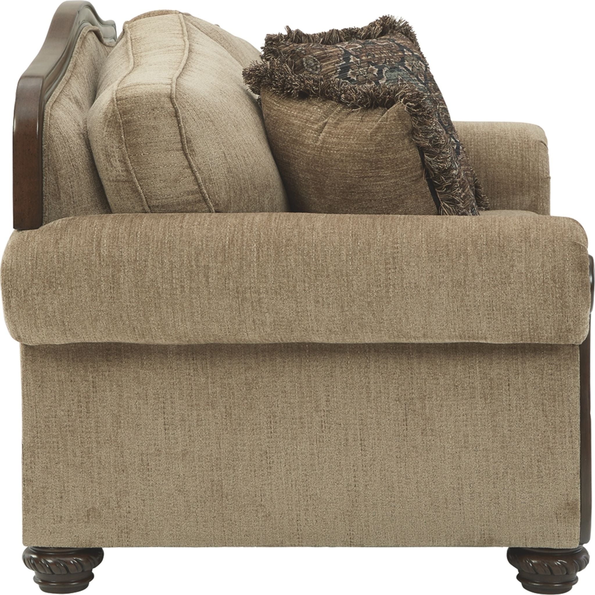 Briaroaks Loveseat Sofa - Mocha Brown Upholstered Small Couch for Living Room, Apartment & Office - Comfortable Two-Seater with Soft Fabric