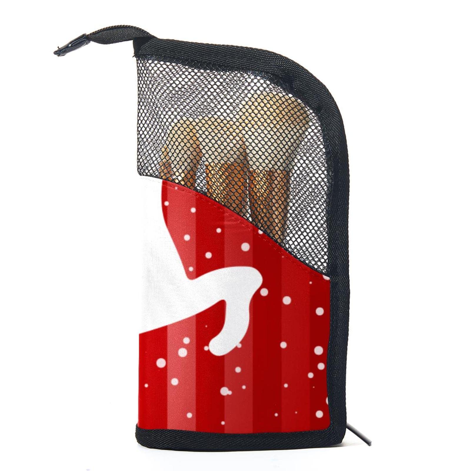 12-Piece Makeup Brush Organizer Bag with Reindeer Snow Design - Portable Travel Cosmetic Brush Holder Case for Christmas, New Year Gifts - Perfect for Makeup Artists, Travel, and Home Storage