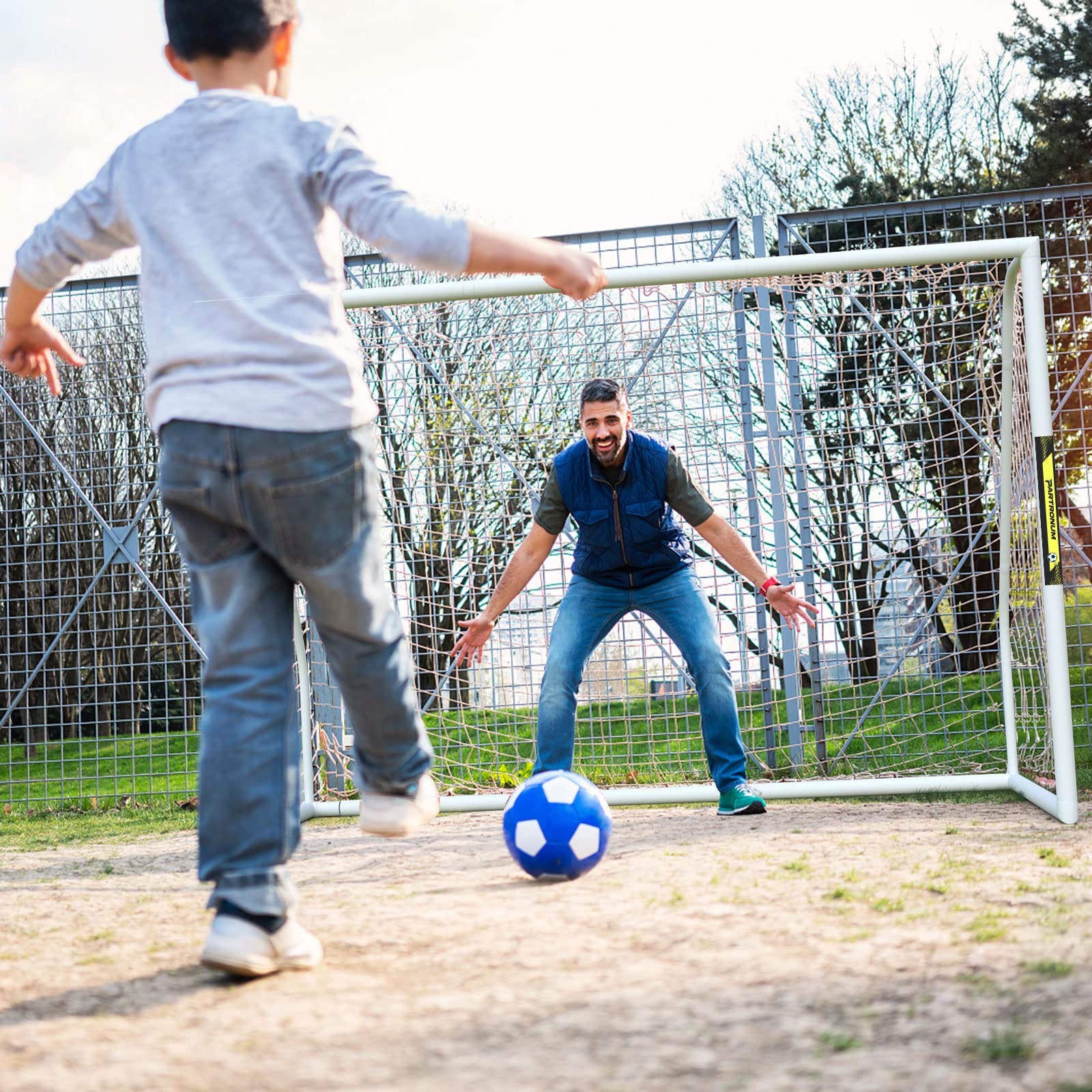 Portable Soccer Goal 12x6FT/10x6.5FT/8x6FT/8x5FT/6x4FT with HPVC Frame & Carry Bag - Full Size Backyard Soccer Net for Training, Practice & Youth Games
