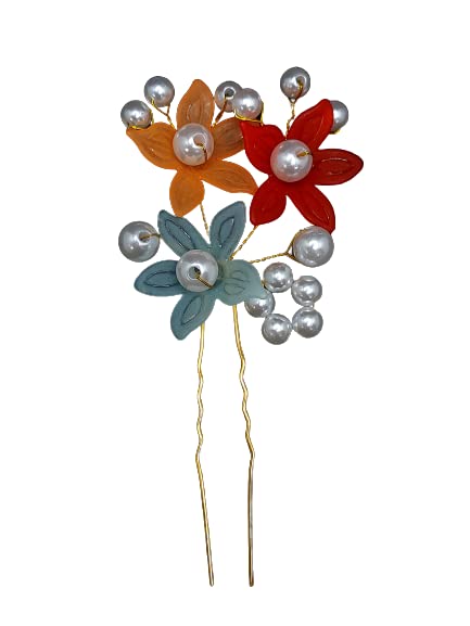 Elegant Artificial Pearl Hair Pins for Bridal & Wedding Hairstyles | Stylish Jooda Bun Pins for Women | Decorative Hair Accessories (Multicolor, Pack of 5) | Perfect for Bridesmaids, Prom, and Special Occasions